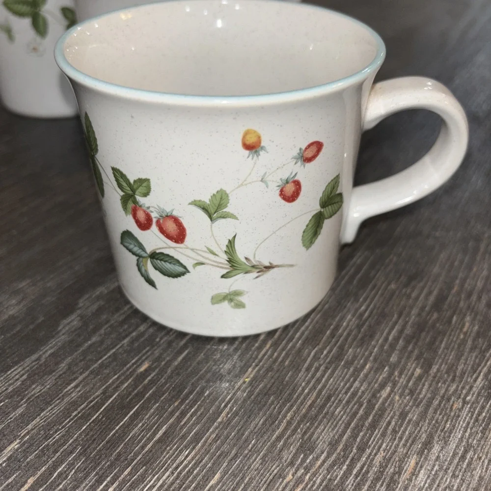 Set Of 4 - Savoir Vivre Berry Patch JJ055 Coffee Tea Mugs Cups Made In Japan